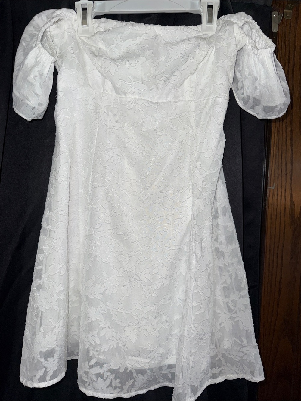 wild fable White Off-Shoulder Lace Mini Dress